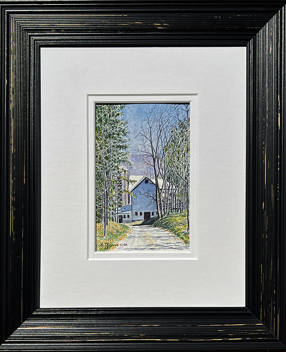 Painting of a barn on Bell Hill Rd